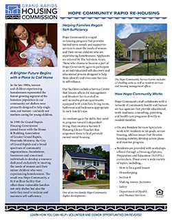 Fact sheet for Hope Community Rapid Re-Housing Program