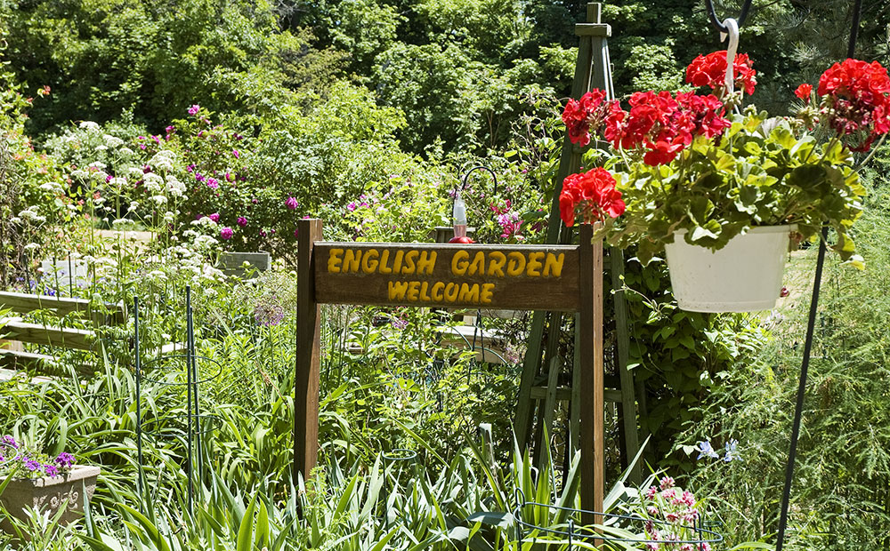 English garden at Mount Mercy Apartments